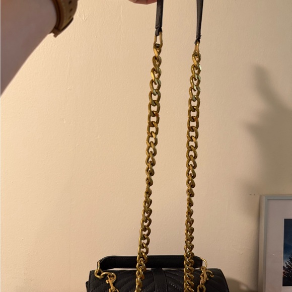 Saint Laurent Black Quilted Chevron Top-Handle Bag with Gold Hardware - Picture 7 of 15